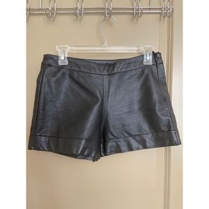 French Connection black leather shorts size 2